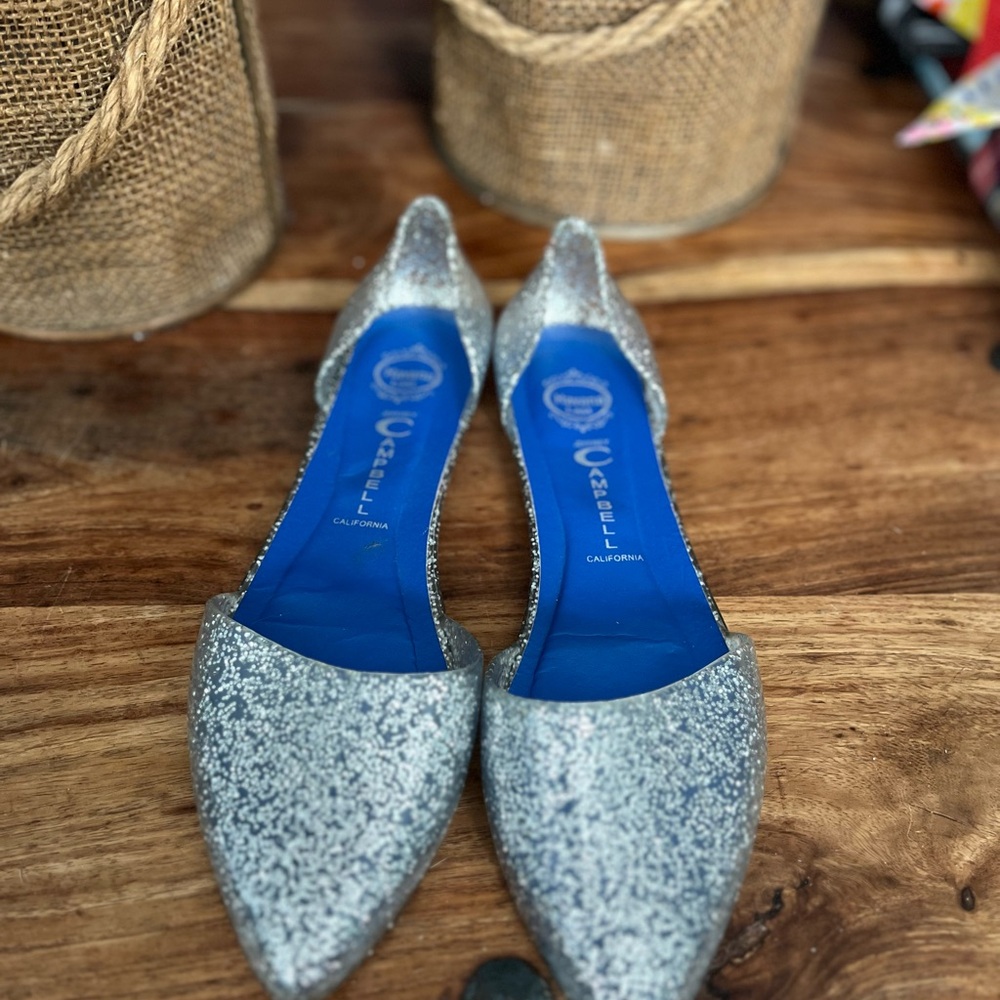 Elegant Silver Jelly Glitter Women's Shoes